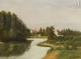 Paysage à la rivière à Robinson by Stanislas Lépine, Huile sur toile, sold Nov 2025