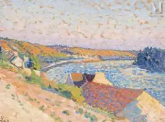 La vallée de la Seine by Maximilien Luce, Huile sur carton, sold Nov 2025