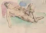 Nu allongé by Henri Lebasque, Aquarelle sur traits de crayon, sold Nov 2025