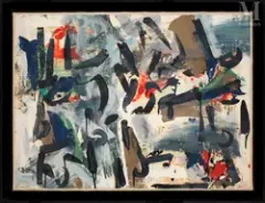 Sans titre by Jean Paul Riopelle, 1958, Huile sur papier, sold Nov 2025