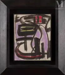 Composition by Gérard Ernest Schneider, 1949, Fusain et pastel sur papier, sold Nov 2025