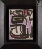 Composition by Gérard Ernest Schneider, 1949, Fusain et pastel sur papier, sold Nov 2025