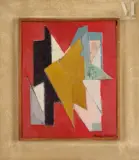 Petite composition by Anne Bonnet, 1954, Huile sur panneau, sold Nov 2025