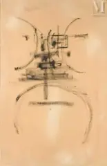 Sans titre by Georges Mathieu, 1950, Huile sur papier, sold Nov 2025
