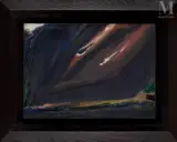 Øksendalsøra sombre, Sunndalsfjorden by Olivier Debré, 1971, Huile sur toile, sold Nov 2025