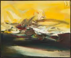 n°484 by Chu Teh-chun, 1973, Huile sur toile, sold Nov 2025