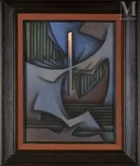 Sans titre by Joaquín Ferrer, 1979, Huile sur papier, marouflé sur panneau, sold Nov 2025