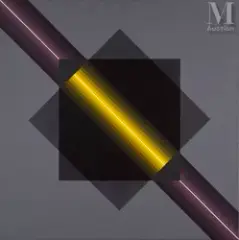 Série « Retour », couleur-lumière-transparence by Horacio Garcia Rossi, 2004, Acrylique sur toile, sold Nov 2025