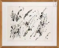 Sans titre, circa 1980 by Henri Michaux, Huile et encre sur papier, sold Nov 2025