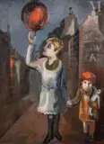 Les écoliers parisiens by Serge Chubine, Huile sur toile, sold Nov 2025