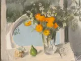 Nature morte aux fleurs et aux fruits by Dimitri Bouchène, Pastel sur papier, sold Nov 2025