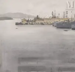 Le port de Venise by Dimitri Bouchène, Pastel sur papier, sold Nov 2025