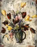Bouquet de tulipes by Boris Pastoukhoff, Huile sur toile, sold Nov 2025