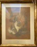 Maternité by André Beaudin, Pastel sur papier velours Dédicacé et, sold Nov 2025