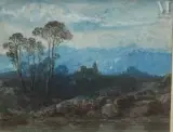 Vue d’un village de montagne by Eugène Ciceri, Aquarelle et gouache, sold Nov 2025