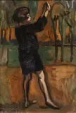 Adeline à la robe noire, fille de l’artiste by Nathan Grunsweigh, Huile sur toile, sold Oct 2025