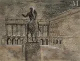 Monument du Prince Joseph Poniatowski devant le Palais de Saxe à Varsovie by Alice Halicka, Gouache et aquarelle sur papier, sold Oct 2025