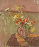 Bouquet de fleurs by Robert Pikelny, Huile sur toile, sold Oct 2025