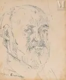 Portrait de Paul Cézanne by Michel Kikoine, Crayon sur papier, sold Oct 2025