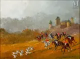 Chasse à courre dans le parc by Vecsey Kalman Colomanus, Huile sur panneau, sold Oct 2025