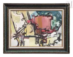 Composition by Alkis Pierrakos, Huile sur toile, sold Oct 2025