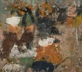 Composition by Ivan Puni, Huile sur toile marouflée sur panneau, sold Sep 2025