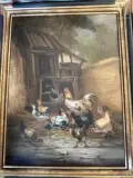 Le poulaillier by Claude Guilleminet, Huile sur toile, sold Sep 2025
