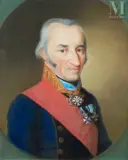 Portrait d’homme aux médailles by Johann Baptist Hirschmann, Pastel, sold Sep 2025