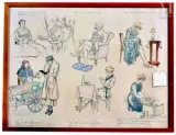 Vie d'une femme élégante by Fabien Fabiano, Encre de chine et aquarelle sur papier, sold Sep 2025