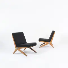Easy Chair by Pierre Jeanneret, Bois, métal et tissu, sold Mar 2018
