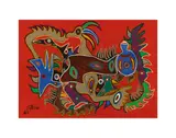 Sans titre by Marcel Gotène, 1961, Tempera sur toile, sold Apr 2018