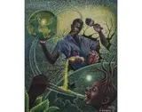 Emergence 2 by Amani Bodo, 2011, Acrylique et paillettes sur toile, sold Apr 2018