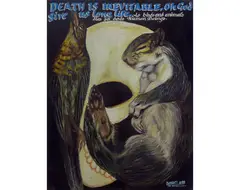Death is inevitable, Oh God give us long life by Almighty God, Huile sur bois, sold Apr 2018