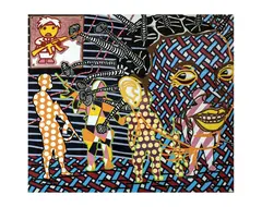 Enfants Soldats 01 by Boris Nzebo, 2017, Acrylique et posca sur toile, sold Apr 2018