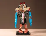 Kiwi by Demba Camara, 2010, Bois peint, boites de cirage et ressort, sold Apr 2018