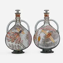 Exceptional Pair Of Bottles by Émile Gallé, France, sold Sep 2017