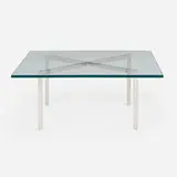 Barcelona coffee table by Ludwig Mies van der Rohe, stainless steel, glass, sold May 2023