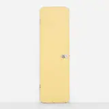 Door from Les Arcs 1800, Savoie by Charlotte Perriand, 1974, lacquered wood, stainless steel, Bakelite, sold May 2023