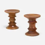 Time Life stools, pair by Charles and Ray Eames, 1960, walnut, sold May 2023