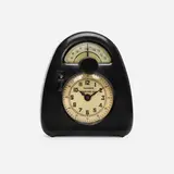 Measured Time clock and kitchen timer by Isamu Noguchi, c. 1932, Bakelite, glass, sold May 2023