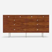 Thin Edge cabinet, model 5723 by George Nelson & Associates, 1952, rosewood, aluminum, sold May 2023