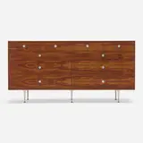 Thin Edge cabinet, model 5723 by George Nelson & Associates, 1952, rosewood, aluminum, sold May 2023