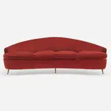 Sofa by attribution Gio Ponti, c. 1950, Loro Piana Alchemy Borioso upholstery, metal, sold May 2023