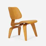 LCW by Charles and Ray Eames, molded ash plywood, rubber, sold May 2023