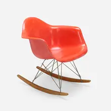RAR by Charles and Ray Eames, molded fiberglass, birch, zinc-plated steel, sold May 2023