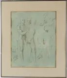 Study of Figures by Paul Goadby Stone, 1956, Pencil on Paper, offered Jun 2022