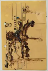 Horse by Purvis Young, Watercolor on Receipt, offered Jun 2022