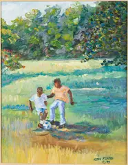 Playing Field, Lake Mayer by Stan Flagg, 1997, Oil on Canvas, offered Feb 2022