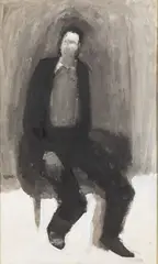 Single Seated Man by David DeLong, 1964, Acrylic on Canvas, offered Feb 2022