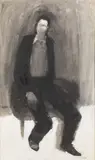 Single Seated Man by David DeLong, 1964, Acrylic on Canvas, offered Feb 2022